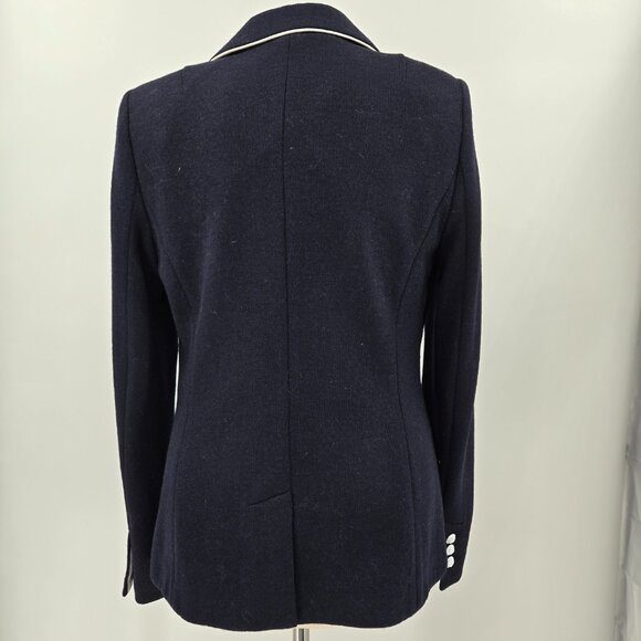 Banana Republic Italian Wool Blend Rowing Blazer Navy White 10 - Picture 2 of 5